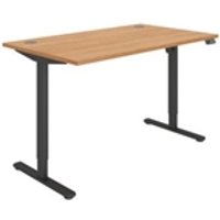 TC Office Rectangular Single Motor Sit Stand Desk - 1400X800 - Beech/Black