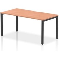 Evolve Plus 1600mm Single Starter Office Bench Desk Beech Top Black