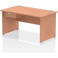 Impulse 1400 x 800mm Straight Office Desk Beech Top Panel End Leg