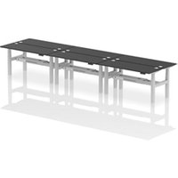 Air Back-to-Back 1600 x 600mm Height Adjustable 6 Person Office Bench