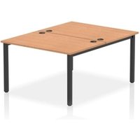 Impulse Bench B2B 2 Person 1200 Black Frame Office Bench Desk Oak