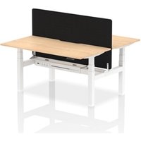 Air B2B 1600x800 Adjustable 2P Bench Desk Scallop Maple/White + Screen