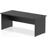 Impulse 1000 x 800mm Straight Office Desk Black Top Panel End Leg