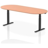 Impulse 2400mm Boardroom Table Beech Top Black Height Adjustable Leg