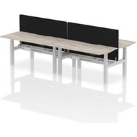 Air B2B 1600x800 Adjustable 4P Bench Desk Scallop Gr Oak/Silver/Screen