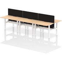 Air B2B 1200x800 Adjustable 6P Bench Desk Scallop Maple/White + Screen