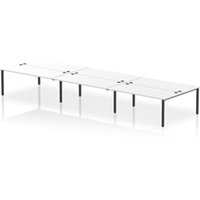 Impulse Bench B2B 6 Person 1800 Black Frame Office Bench Desk White