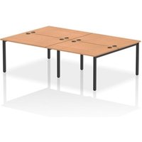 Impulse Bench B2B 4 Person 1200 Black Frame Office Bench Desk Oak