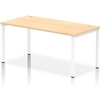 Impulse Bench Single Row 1600 White Frame Office Bench Desk Maple