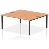 Impulse Bench B2B 2 Person 1800 Black Frame Office Bench Desk Oak