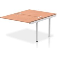 Impulse Bench B2B Ext Kit 1200 Silver Frame Office Bench Desk Beech