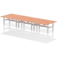 Air Back-to-Back 1800 x 800mm Height Adjustable 6 Person Office Bench