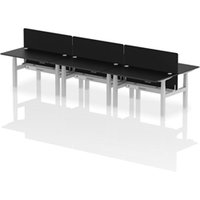 Air Back-to-Back 1400 x 800mm Height Adjustable 6 Person Office Bench