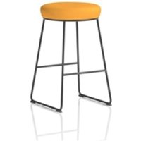 Turin Stool Black Frame Bespoke Senna Yellow Seat Pad Turin Stool Black Frame Bespoke Senna Yellow Seat Pad