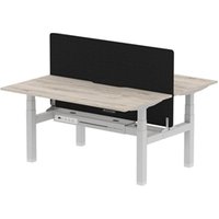 Air B2B 1600x800 Adjustable 2P Bench Desk Scallop Gr Oak/Silver/Screen
