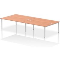 Impulse Bench B2B 4 Person 1800 Silver Frame Office Bench Desk Beech