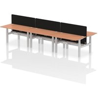 Air Back-to-Back 1400 x 800mm Height Adjustable 6 Person Office Bench