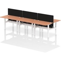 Air Back-to-Back 1200 x 800mm Height Adjustable 6 Person Office Bench