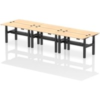 Air Back-to-Back 1400 x 600mm Height Adjustable 6 Person Office Bench