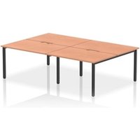 Evolve Plus 1200mm B2B 4 Person Office Bench Desk Beech Top Black