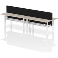 Air B2B 1800x600mm Adjustable 4P Bench Desk CP Grey Oak/White + Screen