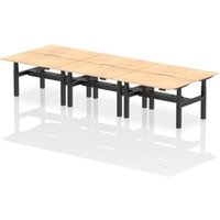 Air Back-to-Back 1400 x 800mm Height Adjustable 6 Person Office Bench