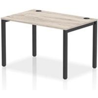Impulse Bench Single Row 1200 Black Frame Office Bench Desk Grey Oak