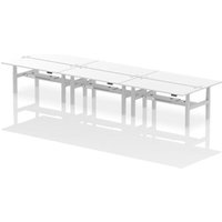 Air Back-to-Back 1800 x 800mm Height Adjustable 6 Person Office Bench