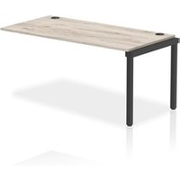 Impulse Bench Single Row Ext Kit 1600 Black Frame Bench Desk Grey Oak