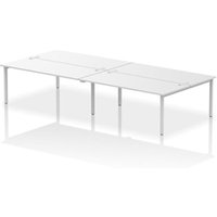 Impulse Bench B2B 4 Person 1800 Silver Frame Office Bench Desk White