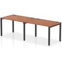 Impulse Bench Single Row 2 Person 1200 Black Frame Bench Desk Walnut