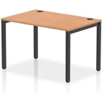 Impulse Bench Single Row 1200 Black Frame Office Bench Desk Oak