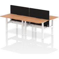 Air B2B 1200x800 Adjustable 4P Bench Desk Scalloped Oak/White + Screen