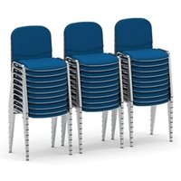 ISO Stacking Chair Blue Fabric Chrome Frame Bundle of 30 BUND1462
