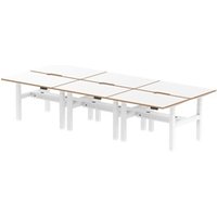 Air B2B Oslo 1200x800 Adjustable 6P Bench Desk Wood Edge White/White