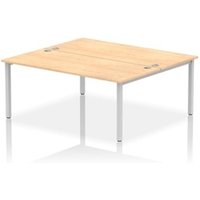 Impulse Bench B2B 2 Person 1800 Silver Frame Office Bench Desk Maple