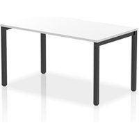 Evolve Plus 1400mm Single Starter Office Bench Desk White Top Black