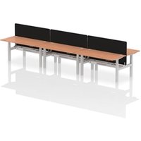 Air Back-to-Back 1600 x 800mm Height Adjustable 6 Person Office Bench