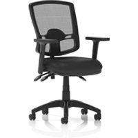Eclipse Plus III Mesh Back Black Bonded Leather Seat Adjustable Arms