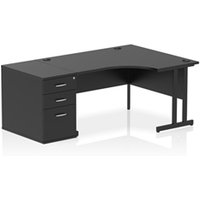 Impulse 1400 RH Crescent Desk Cantilever Black/Black 800 Desk High Ped
