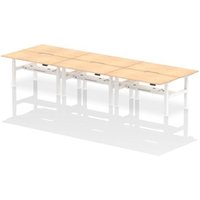 Air Back-to-Back 1600 x 800mm Height Adjustable 6 Person Office Bench