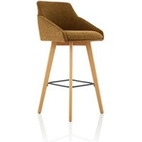 Carmen Wooden Leg High Stool Bespoke Copper Fabric KCUP1948