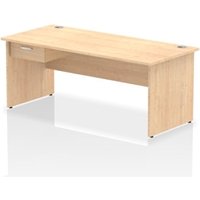 Impulse 1800 x 800mm Straight Office Desk Maple Top Panel End Leg