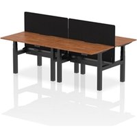 Air B2B 1200x800 Adjustable 4P Bench Desk Scallop Walnut/Black +Screen