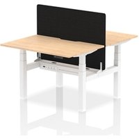 Air B2B 1200x800 Adjustable 2P Bench Desk Scallop Maple/White + Screen