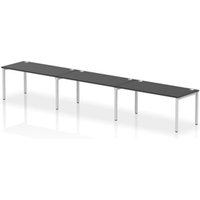 Impulse Bench Single Row 3 Person 1600 Silver Frame Office Bench Desk