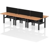 Air Back-to-Back 1200 x 800mm Height Adjustable 6 Person Office Bench