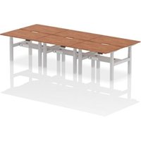 Air Back-to-Back 1200 x 800mm Height Adjustable 6 Person Office Bench