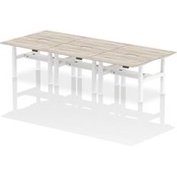 Air Back-to-Back 1200 x 800mm Height Adjustable 6 Person Office Bench