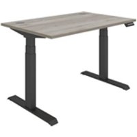 Office Dual Motor Sit Stand Desk 1200X800 Oak Black